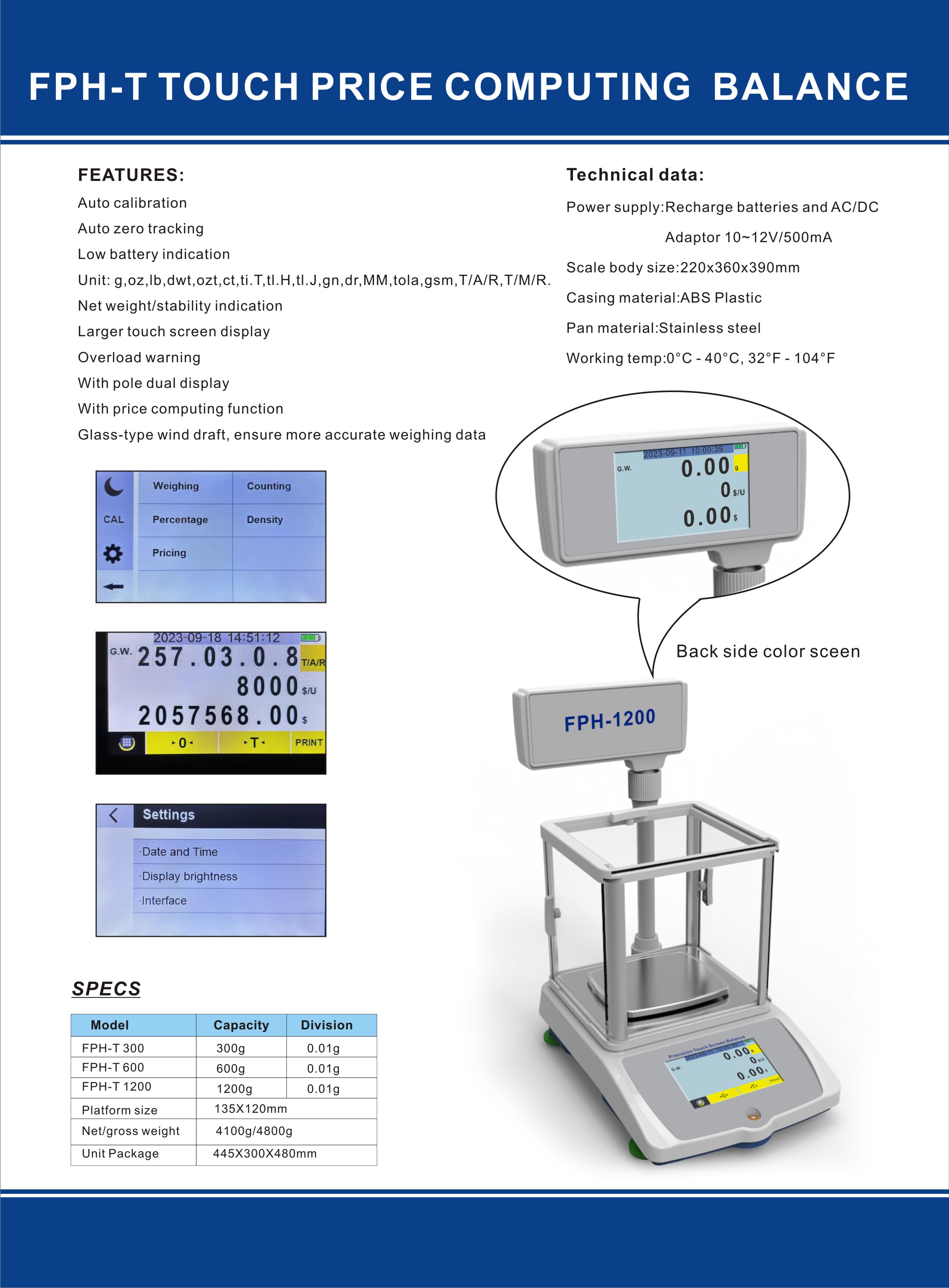 CÂN ĐIỆN TỬ VÀNG BẠC FPH-T300